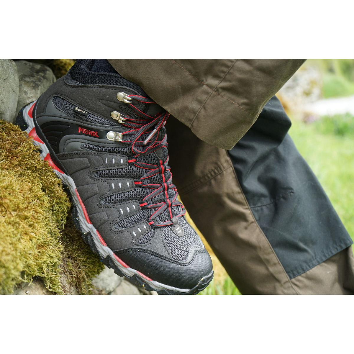 Meindl Respond Mid II GTX Walking Boot Graphite/Red Mens