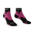 Bridgedale Hike Midweight Merino Performance Ankle Socks Black/Pink Womens