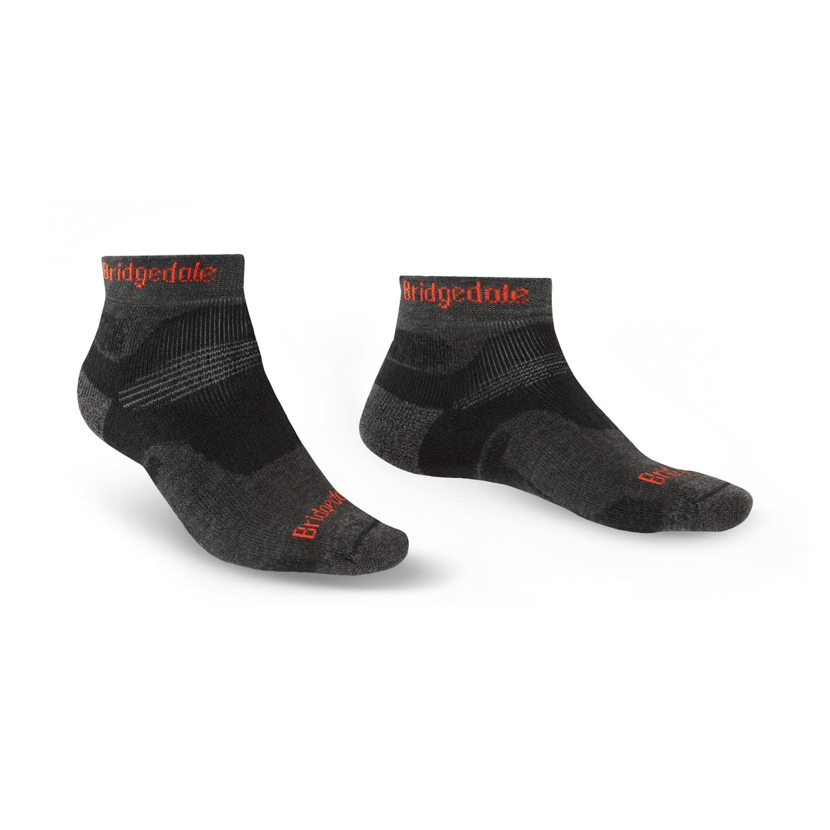 Bridgedale Hike Midweight Merino Performance Ankle Socks Graphite/Orange Mens
