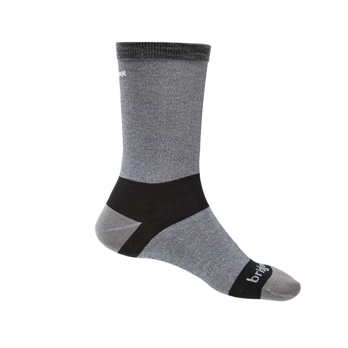 Bridgedale Liner Boot Coolmax Base Layer Socks 2 Pair Grey Mens