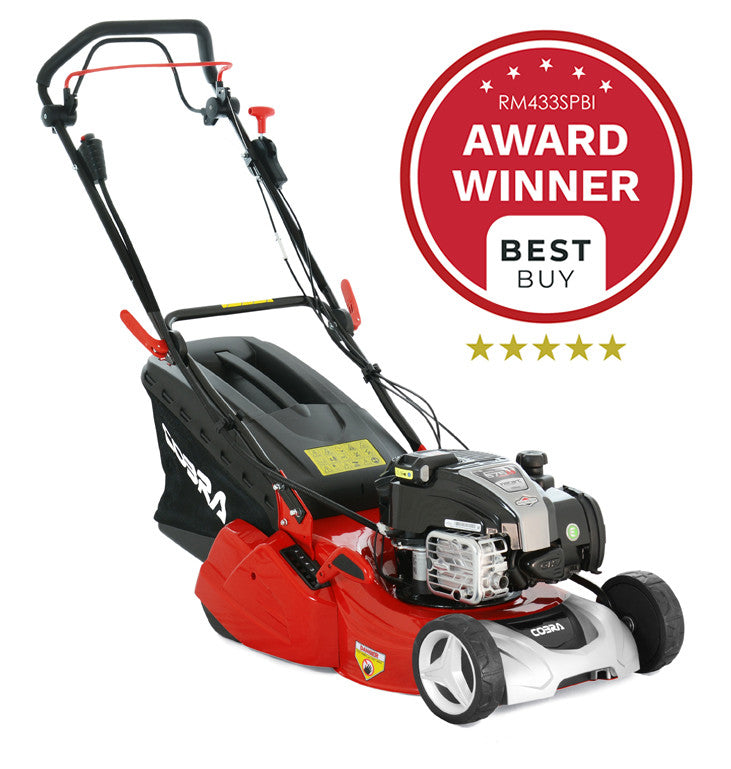 Cobra RM433SPBI 43cm Self Propelled Rear Roller Petrol Lawnmower
