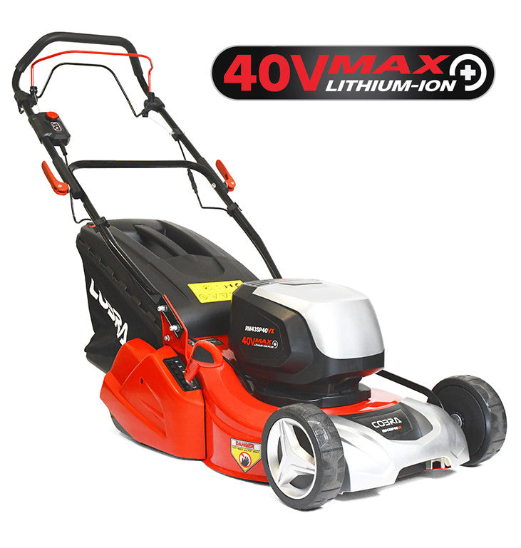 Cobra RM43SP40VX 43cm Self Propelled Rear Roller Cordless Lawnmower