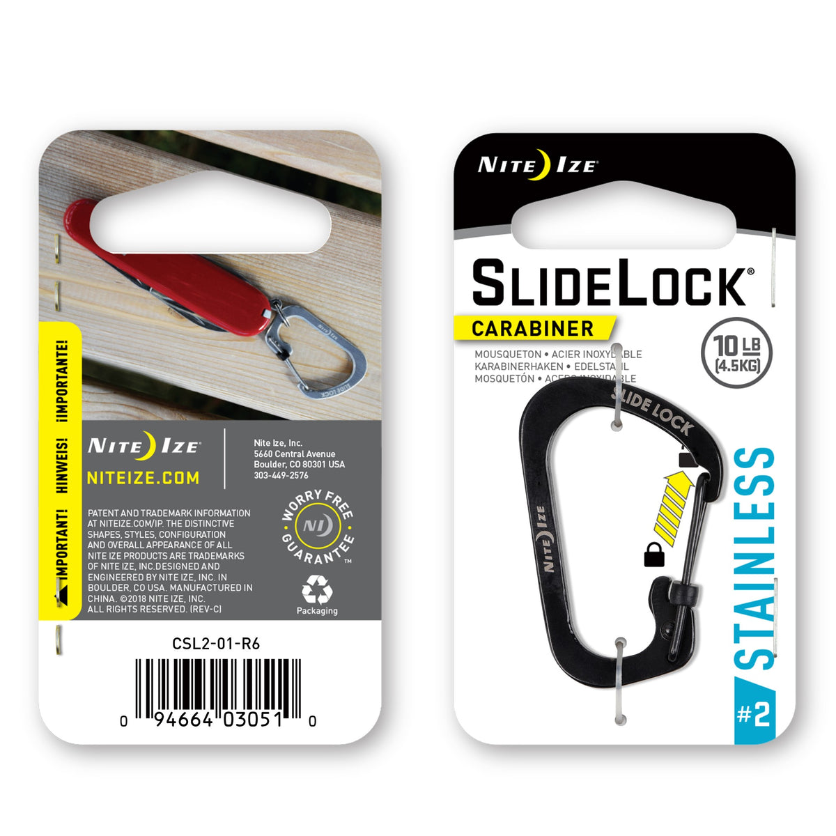 Nite Ize SlideLock Carabiner No. 2 Black