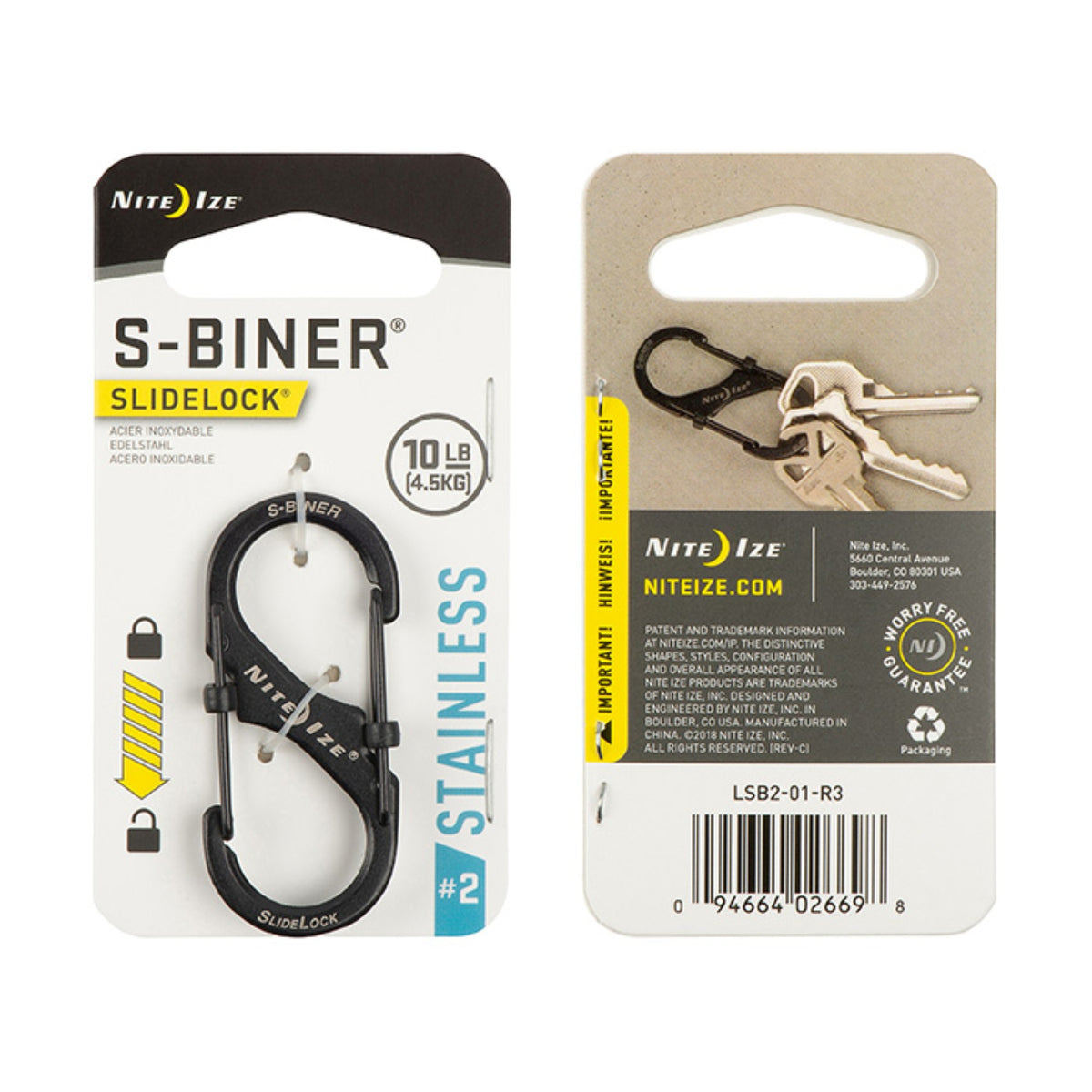 Nite Ize S-Biner SlideLock No. 2 Black