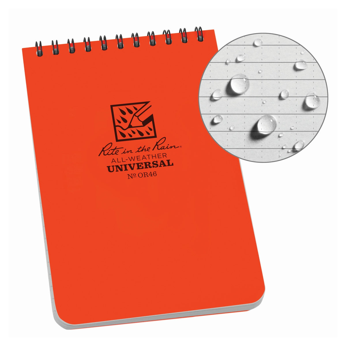 Rite in the Rain Top-Spiral Weatherproof Notebook 4 x 6 Inch Orange