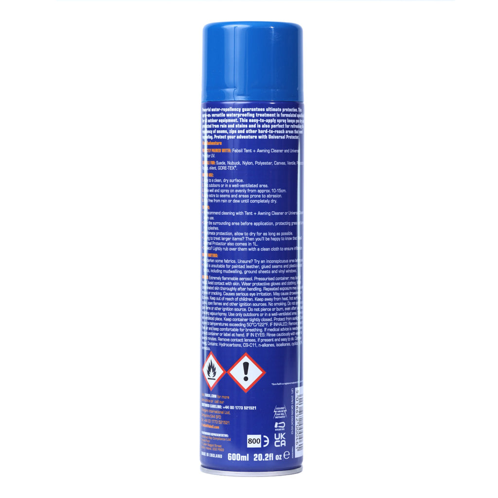 Fabsil Universal Protector 600ml - back label photograph