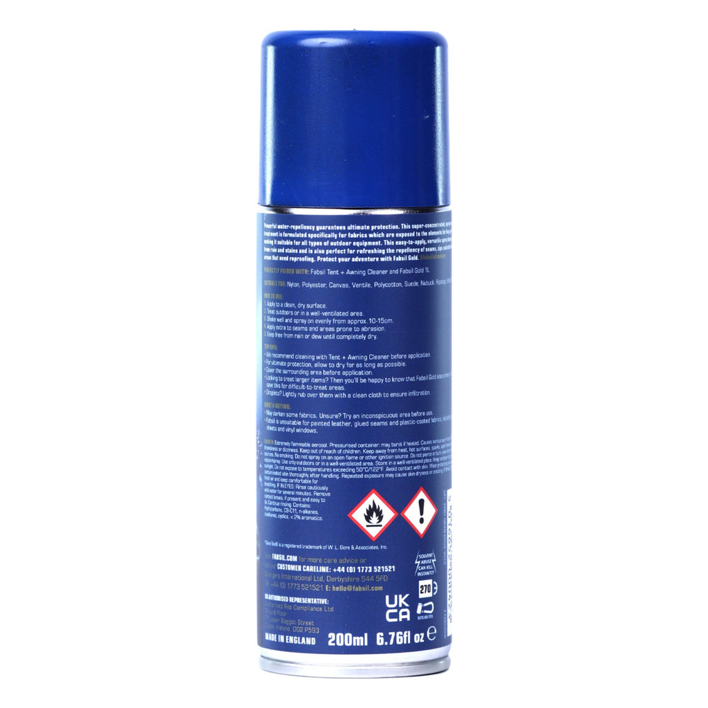 Fabsil Gold Universal Protector 200ml - back label photograph